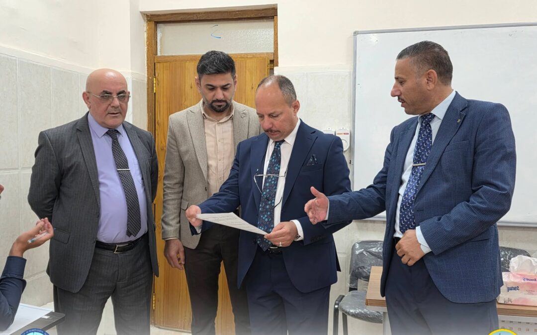 مساعد رئيس الجامعة للشؤون العلمية يطلع على سير امتحانات الدراسات العليا في كلية التربية للعلوم الصرفة